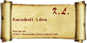 Kacsándi Léna névjegykártya